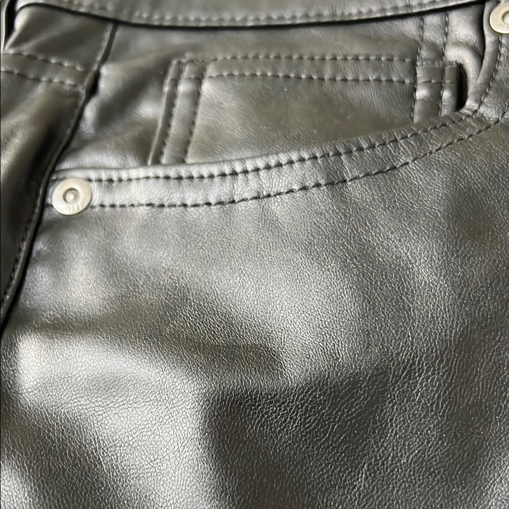 GAP Black Faux Leather Flare Pants - Picture 5 of 11